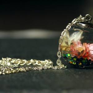 Blüten Halskette Blumenschmuck Terrarium in Gießharz Stück Garten als Halskette als Geschenk für sie für Frauen Freundin Bild 9