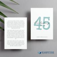 50 x 45.Geburtstag Einladungskarte personalisiert | A6 Karte| rund Geburtstag Jubiläum Wunschalter Bild 1