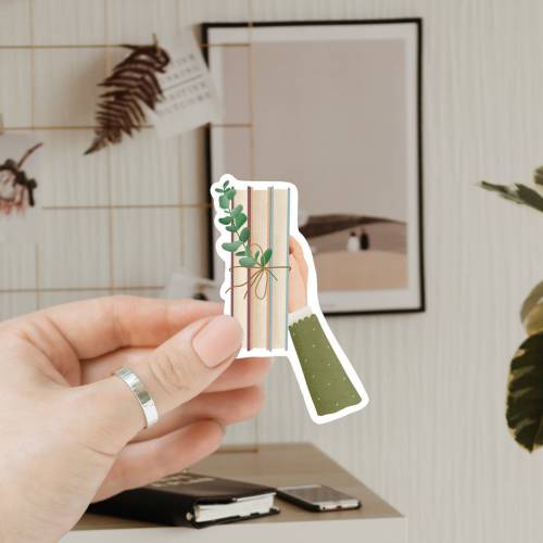 Sticker Lesen Bücher Hand Vinyl Aufkleber Book Store Kiss Cut - Buch Sticker - Aufkleber Wasserflasche - Abziehbild wass