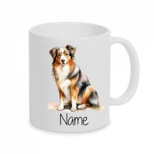 Australien Shepherd -Personalisierte Tasse Hunderasse -  Individuell gestaltbar mit Namen oder Wunschtext - 7 Varianten Bild 2