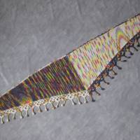 Dreieckstuch, Schaltuch aus handgefärbter Wolle, gestrickt und gehäkelt, Schal, Stola Bild 4