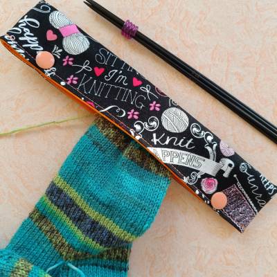 Nadelgarage, Nadelsafe, i love knitting, Nadelspiel Safe, Nadeltasche für 20 cm lange Sockennadeln, Strick -Motive