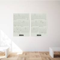 Wandkalender 2024 groß, Kalender Poster 2024, Jahreskalender 2024 Wand, A1 2-teilig, mit passenden Klebezetteln, Bürokal Bild 1