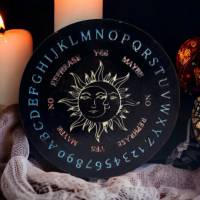 Pendelbrett mit Sonne Mond Silikonform, mystisches Pendel Orakel Gießform, Wahrsagung Betonform, Spirituelle Deko DIY Bild 4