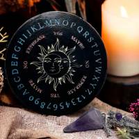 Pendelbrett mit Sonne Mond Silikonform, mystisches Pendel Orakel Gießform, Wahrsagung Betonform, Spirituelle Deko DIY Bild 6