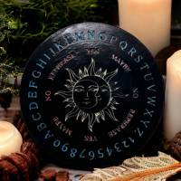 Pendelbrett mit Sonne Mond Silikonform, mystisches Pendel Orakel Gießform, Wahrsagung Betonform, Spirituelle Deko DIY Bild 9