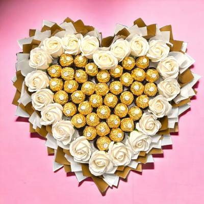 Essbarer Blumenstrauß - "Gold Love" mit Ferrero Rocher