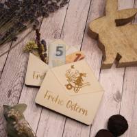 Geldgeschenk zu Ostern / Briefumschlag aus Holz / Geldgeschenk aus Holz / Gutscheinverpackung aus Holz Bild 4