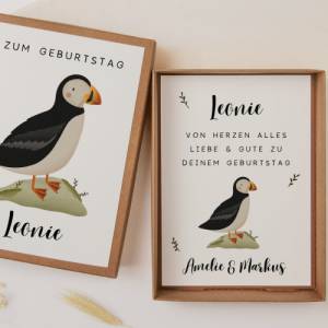 Geschenkschachtel zum Geburtstag Puffin Island - Geldgeschenk Papageientaucher - personalisiertes Geburtstagsgeschenk Ge Bild 9