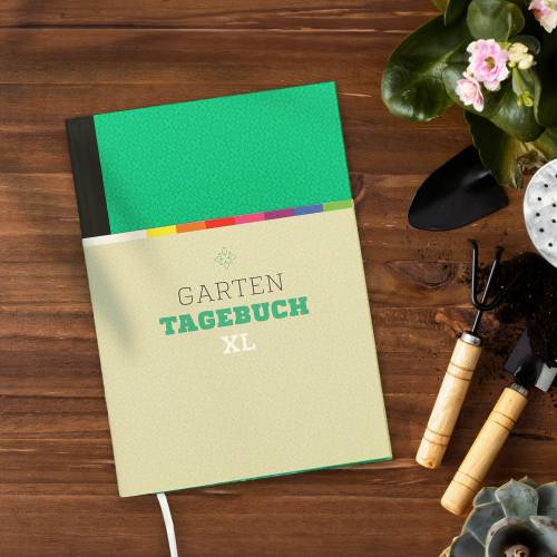 GARTENTAGEBUCH XL, Garten-Notizbuch, Buch für Hobbygärtner, mit ewigem Kalender und Tipps für jeden Monat, Geschenk Weih