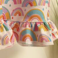 Kleid mit Rüschen aus BIO Baumwolle, Stoffdesign "little Rainbow" von Lillestoff Bild 2