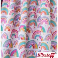 Kleid mit Rüschen aus BIO Baumwolle, Stoffdesign "little Rainbow" von Lillestoff Bild 4