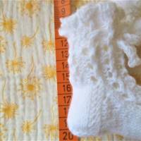 Söckchen Spitzensöckchen Lace Babysöckchen handgestrickt weiß Strümpfe Gr. 17/18 Fußlänge 10 cm handgestrickt Krambo Bild 5