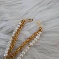 Perlenkette als Mehrfachkette in Gold/ Süßwasserperlen Halskette/ Stilmix Kette / Halsketten Set/ Statement Schmuck Bild 6