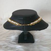 Perlenkette als Mehrfachkette in Gold/ Süßwasserperlen Halskette/ Stilmix Kette / Halsketten Set/ Statement Schmuck Bild 7