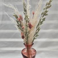 Trockenblumen Strauß / rosa weiß grün natur rot / klein / Phalaris, Hafer, Lagurus / Deko / Geschenk / Geburtstag Bild 1