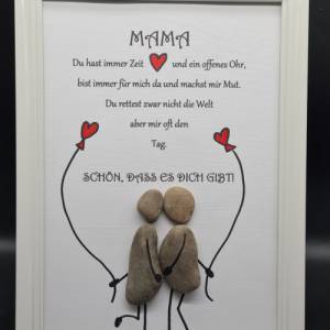Liebevoll handgefertigtes Steinbild für die liebe Mama und Oma Bild 1