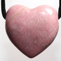 Rhodonit (Herz) | Halskette mit Band oder Silber 925 --- Stein-Größe: 29 x 28 mm Bild 3