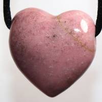 Rhodonit (Herz) | Halskette mit Band oder Silber 925 --- Stein-Größe: 29 x 28 mm Bild 4