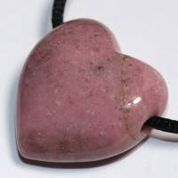 Rhodonit (Herz) | Halskette mit Band oder Silber 925 --- Stein-Größe: 29 x 28 mm Bild 5