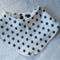 Halstuch Sabbertuch Dreiecktuch Jersey weiß mit blauen Sternen von Kramboden Bild 1