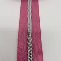 Reißverschluss Silver Star, pink mit silberner Spiralraupe, breit Bild 4