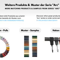 Ledergriffe Black Serie "Arc" handgefertigte Möbelgriffe in schwarz / Schrankgriffe in 30 Farben Bild 9