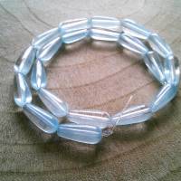 20 Stk. Glas Perlen in Tropfen Form 19 mm x 8 mm Hellblau Bild 1