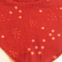 Halstuch Sabbertuch Dreieckstuch Musselin rot mit Punkten von Kramboden Bild 3