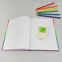 Regenbogen, Notizbuch, A5, Goldprägung peace, handgefertigt Bild 5