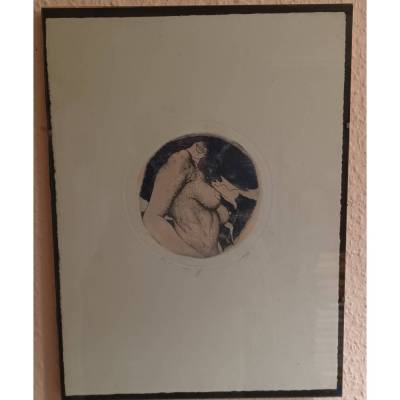 Erotik - Druck - Busen der Lust - unleserlich sign. - gerahmt