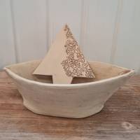 Keramik Boot zum bepflanzen natur 26 cm Unikat, Handarbeit Bild 1