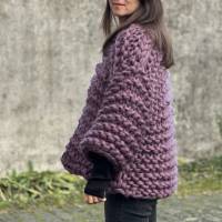 Merino Cardigan, handgestricktes Einzelstück, chunky, bulky knit, unspun Yarn, unversponnene Wolle Bild 8