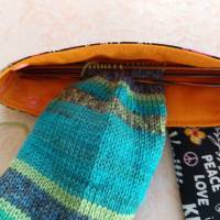 Nadelgarage, Nadelsafe, Nadeltasche für 15 cm lange Sockennadeln, mit Strick-Motiven, i love knitting Bild 4
