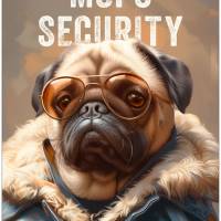 Hundeschild MOPS SECURITY, wetterbeständiges Warnschild Bild 1