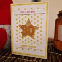 Geburtstagkarte / 30ter Geburtstag / Geburtstagsgeschenk / Geburtstagskarte mit Sternen / Geburtstagskarte mit Sterne Bild 2
