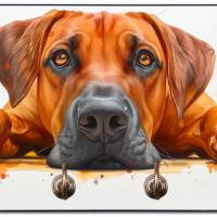 Hundegarderobe RHODESIAN RIDGEBACK Wandgarderobe, Leinenhalter┊tolle Geschenkidee für Hundeliebhaber Bild 1
