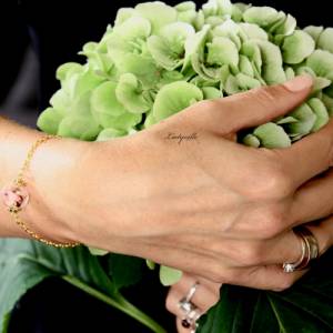 Armband Blüten Ginster gold Blütenschmuck als Brautjungfer Schmuck und Geschenk Bild 4