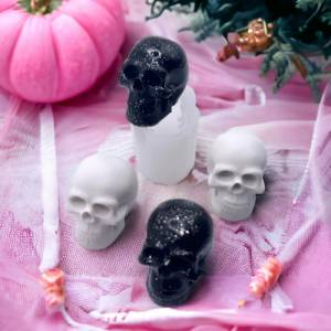 Kleiner Totenkopf 3D Silikonform, Halloween Resin Silikon Form Halsketten Anhänger, Schlüsselanhänger Epoxidharz Resin Bild 4