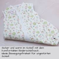 Babyschlafsack, Kinderschlafsack, Schlafsack, gesteppt , Baumwolle weiß, bunter Märchenwald Gr. 68-74 Bild 3