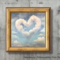 WOLKENHERZ Romantisches Wandbild auf Holz Leinwand Fineartpint Geschenk Landhausstil VintageStyle ShabbyChic kaufen Bild 8
