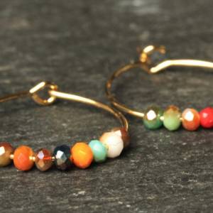 Creolen Perlen Ohrringe / Himmlische Ohrringe / Geschenk für sie / Origineller Schmuck / minimalistischer Schmuck Bild 1