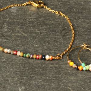 Creolen Perlen Ohrringe / Himmlische Ohrringe / Geschenk für sie / Origineller Schmuck / minimalistischer Schmuck Bild 4