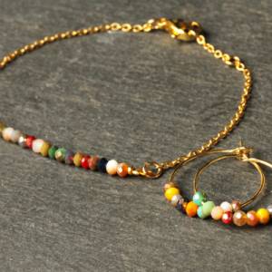 Creolen Perlen Ohrringe / Himmlische Ohrringe / Geschenk für sie / Origineller Schmuck / minimalistischer Schmuck Bild 6