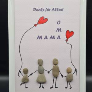 Liebevoll handgefertigtes Steinbild für die liebe Mama und Oma Bild 1