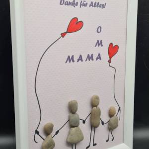 Liebevoll handgefertigtes Steinbild für die liebe Mama und Oma Bild 2