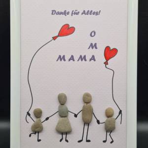 Liebevoll handgefertigtes Steinbild für die liebe Mama und Oma Bild 3