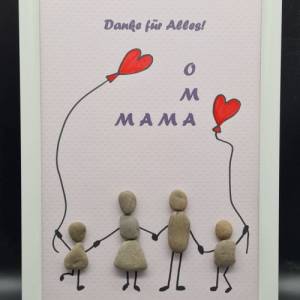 Liebevoll handgefertigtes Steinbild für die liebe Mama und Oma Bild 4