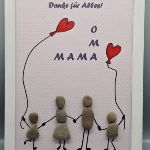 Liebevoll handgefertigtes Steinbild für die liebe Mama und Oma Bild 5