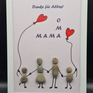 Liebevoll handgefertigtes Steinbild für die liebe Mama und Oma Bild 6